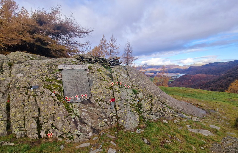 Castle Crag war memorial to the men of Borrowdale who died in WW1 - resized Castle Crag war memorial to the men of Borrowdale who died in WW1