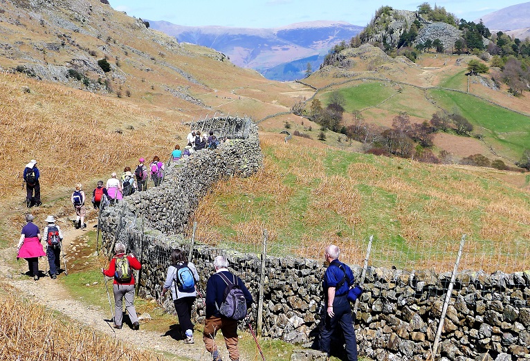 Walkers heading towards Castle Crag - resized Walkers heading towards Castle Crag